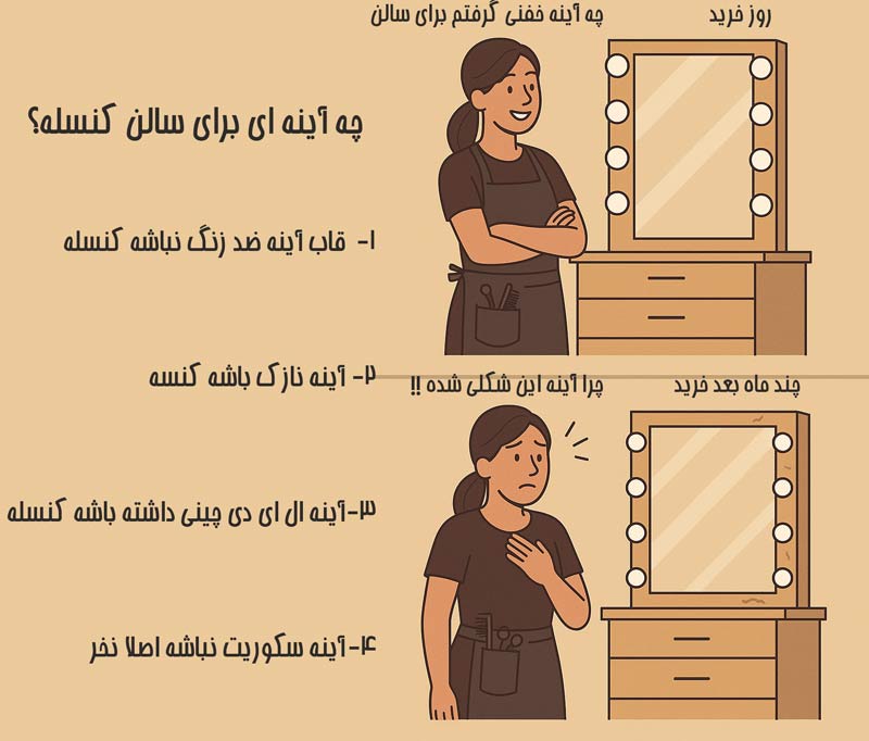 آینه آرایشگاه زنانه