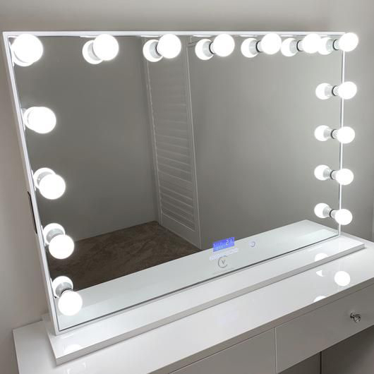 آینه هالیوودی مهتابی رومیزی
