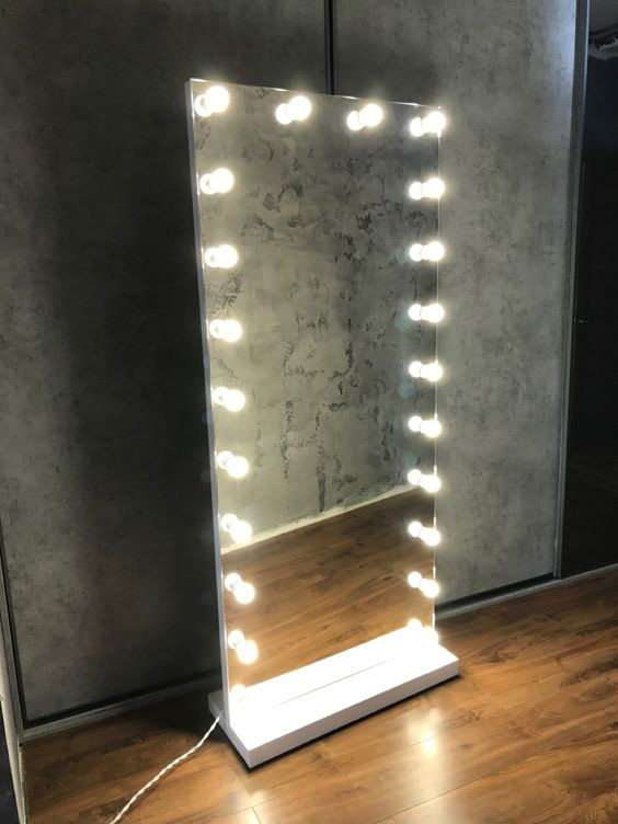 آینه هالیوودی مهتابی بدون قاب