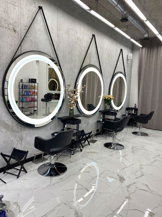 آینه نوری سفید برای سالن آرایش