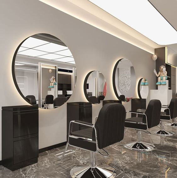 آینه مدرن آرایشگاه زنانه