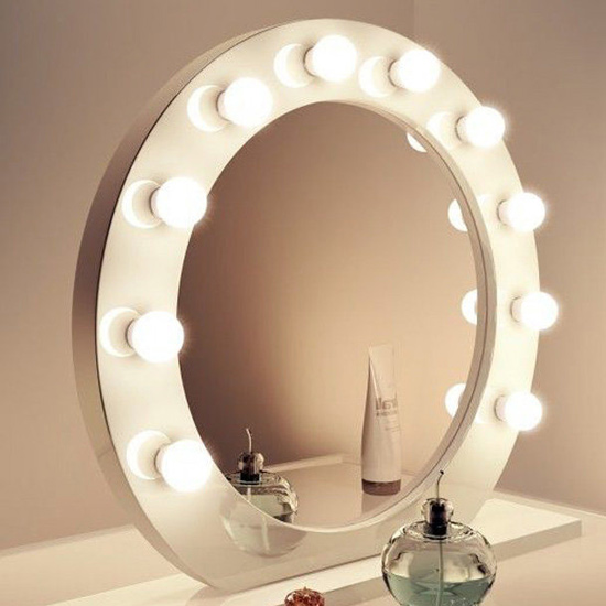 آینه لمسی گرد لامپی