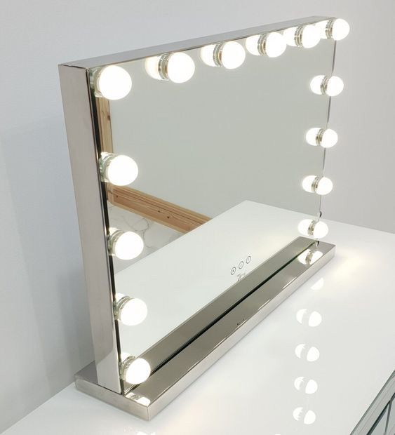 آینه لامپی قاب فلزی